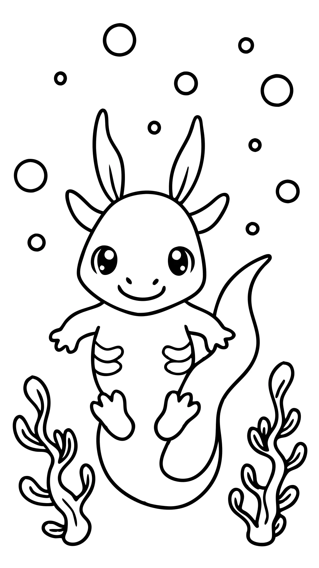 cute axolotl coloring pages